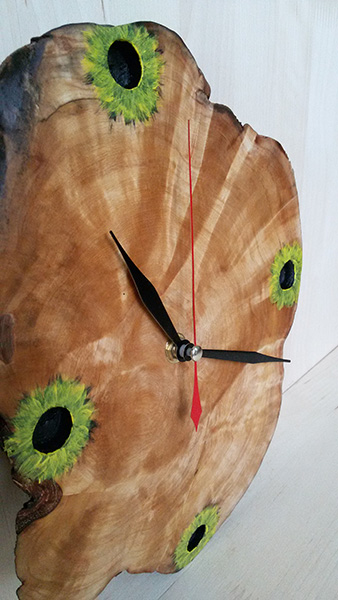 Настенные часы из дерева Подсолнухи